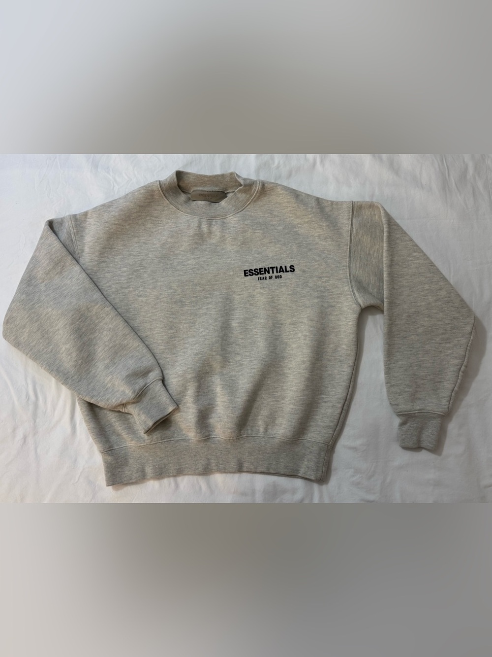 Essentials Sweatshirt   Oatmeal / Cream Cotton Pullover Fleece Size 10